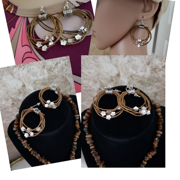 Tigers Eye Necklace Authentic & hand-made Earrings to match New - Picture 6 of 6